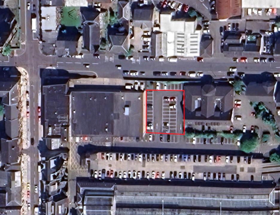 A diagram of how the Co-op could be extended into the space behind